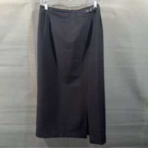 Requirements Women’s Sz 6 Skirt Black Knee Length Front Slit